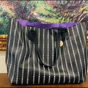Steve Madden Black Monogram Tote with Pouch